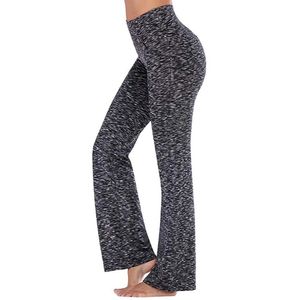 Leggings da donna 2023 Pantaloni da yoga da donna tutti abbinati elastico a vita alta tinta unita Bootcut per la corsa Goccia all'ingrosso