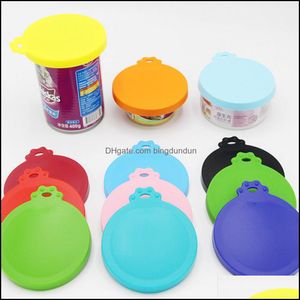 Drinkware Lid 3 In 1 Reusable Food Storage Keep Fresh Tin Er Cans Cap Pet Can Box Silecan Kitchen Supply Mod Proof Drop Delivery Hom Dhxaj