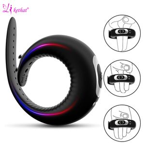 Cockrings Vibrating Rings Cock Ring with Adjustable Buckle Vibrators Penis Ring Erotic Sex Toy for Men Dick Massager Long Lasting Erection 230202