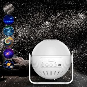 Светодиодный звездный проектор Night Light 6 в 1 Planetarium Protectionr Galaxy Starry Sky Projector Lamp USB вращающиеся ночные огни