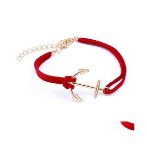 Charm Bracelets Anchor For Women Men Mascina Rope 8 Leather Drop Delivery Jewelry Dhxig