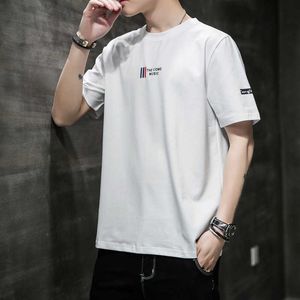 メンズTシャツメンズ特大のTシャツファッションコットンTシャツ白いカジュアルTシャツ男性男性サマーティーシャツストリートウェアY2302