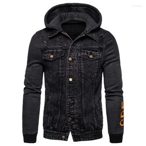 Herrtröjor 2023 våren avtagbar hoody män casual stil mens hoodied jeans jeans jeans outwear märke kläder bomullsjacka