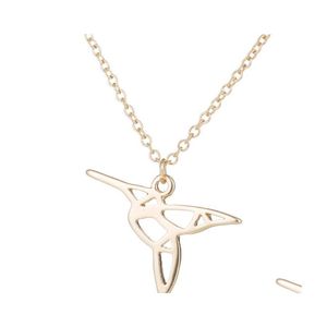 Подвесные ожерелья животных Колибри браслеты из нержавеющей стали для женщин для женщин, летающих птиц золото и изыска
