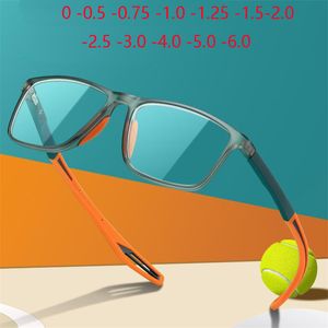 Sunglasses Frames GSBJXZ Big Frame Blue Light Blocking Square Myopia Glasses Woman Sport TR90 Student With Prescription 0 -0.5 -0.75 To -6 230201