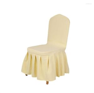 Krzesło obejmują brudne odporne na dom domów elastyczne okładkę moda wygodna wysokiej jakości stałe kolory plisowane spódnica rąbek