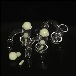 hookahs Fully Weld Flat Top Terp Vacumm Slurper Quartz Banger with Luminous pearls Nails For Bongs Glass Water Pipes