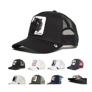Top kapaklar hayvan şekli işlemeli beyzbol şapkası moda marka şapka nefes alabilen erkek kadınlar yaz örgü damla dağıtım aksesuarları şapkalar sc dhkie