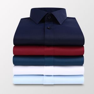 メンズカジュアルシャツプラスサイズ5xl 6xl 7xl男性ソリッドカラービジネスファッションスリムホワイト長袖男性ブランド服230202