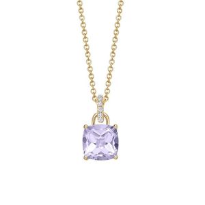 Catene Collana di cristallo viola per donna Argento 925 Catena lunga Rock Punk Gioielli da sposa Pendente di lusso Catene di alta gioielleria