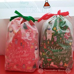 Noel Dekorasyonları Festivali Parti Malzemeleri Drawstring Candy Bag Depolama Hediye Atıştırmalık