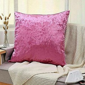 Pillow Pastoral Ice Crushed Velvet Pillows For Car Sofa Living Room Seat Decorative Covers 20x20Inch Red Wine Case