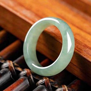 Solitärring Echter Burma-Jade-Naturstein-Heilschmuck Frauen Zertifizierter Jadeit Zubehör Jades Band s Freundin Mutter Geschenke Y2302