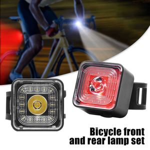 S USB Bike White Front Bicycle Red Bak Lamp Smart Taillight Cycling Light Set Inbyggda 500 mAh Batteri 0202