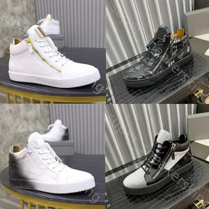 2023 Novos Sapatos Casuais Masculinos Femininos com Zíper Tênis de Designer Sapatos de grife Preto Branco Veludo Elevado Sapato Alto Luxo Alto Baixo com Plataforma