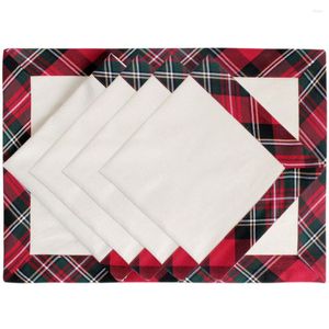 Table Mats Set Of 4pcs Placemat With Napkin Canvas Plaid Border GIFTMöbel & Wohnen, Feste & Besondere Anlässe, Party- & Eventdekoration!