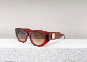 4376 Occhiali da sole rettangolari rossi trasparenti per occhiali da sole firmati da donna Occhiali da sole con protezione UV400 da esterno con scatola