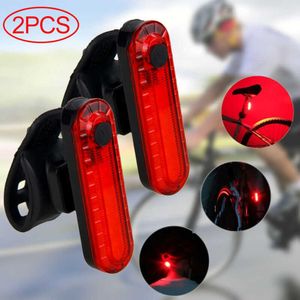 Luci USB ricaricabile per bici Fanale posteriore LED Luce per bicicletta Impermeabile MTB Avvertimento di sicurezza stradale Lampada da ciclismo rossa con batteria incorporata 0202