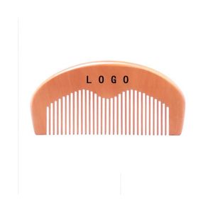 Hair Brushes Customized Engraved Your Logo Natural Peach Wooden Comb Beard Pocket 11X5.2X1Cm Drop Delivery Products Care Styling Dhefd