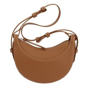 Vintage omuz çantaları tasarımcı kadın çanta crossbody lüks tote yarım ay eyer fermuar kapanma Borse rahat deri vintage bayanlar günlük tasarımcı çanta