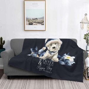 Blankets Westie West Highland White Terrier Pattern Flannel Throw Blanket Soft Funny Warm Camping Gifts Boys Girls Sofa Couch Bed Decor