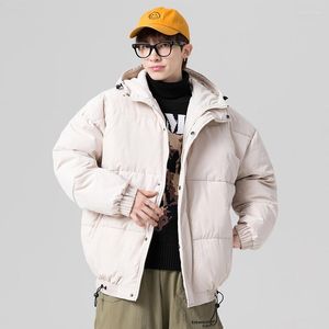 Men's Down Men Clothing 2023 Winter Thick Cotton-padded Clothes Trend Hooded Warm Loose Handsome Boys Padded Jacket Coat