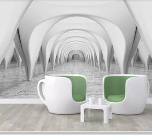 Bakgrundsbilder Papel de Parede 3D Stereo Roman Column Arch Church Building Corridor Wallpaper Väggmålningen vardagsrum sovrum väggpapper heminredning