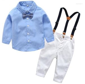 Kleidung Sets Top Und Jungen Gentleman Herbst Kinder Formelle Anzüge Langarm Hemd Hosenträger Hosen Casual Jungen Kleidung