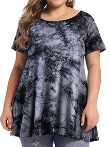 T-Shirt's Plus Size T-Shirt 5XL 6XL Plus Tops for Women Summer Summer Sleeve Tie Dye Print Tee Tee Teeps Loughder Women Womens and Blouses 230203