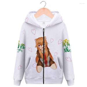 Herren Hoodies Unisex Cosplay Hoodie The Rising Of Shield Heldenrolle Filo Raphtalia 3D-Druck Reißverschluss Hoody Lange Ärmel Mode