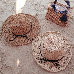 Chapéus de aba larga Sun Shade Hat Women and Children Straw Beach Factory VENDA VENDIDA DIRETA VISOR VISOR FISHERMAN CAPS H090