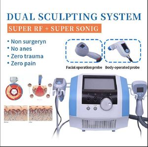 Clinic use slimming fat reduce Rf High-intensity Ultrasound Face Lifting Wrinkle equipment Rf Body Slimming Machine device with 2 handle skinglift