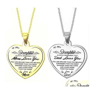 Pendant Necklaces To Mom Necklace Gold Stainless Steel Heart Birthday Mothers Day Gift From Daughter Drop Delivery Jewelry Pendants Oti0R