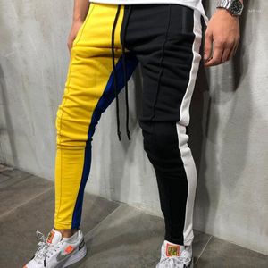 Men's Pants 2023 Winter Men's Sweatpants Explosive Casual Color-block Design Personality Hip-hop Style Youth Slim Trousers Small Fee