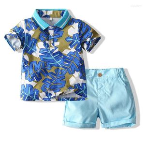 Zestawy odzieży Summer Kids Contrast Baby Boys Krótkie rękawowe T-sanki przez 1-6 lat
