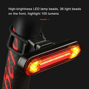 Fahrradbeleuchtung Fahrrad USB wiederaufladbare hintere Lampe drahtlose Fernbedienung LED-Blinker MTB Nachtfahrt Warnung Radfahren Licht 0202