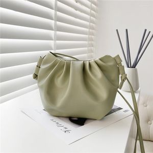 Evening Bags Women's Premium Shoulder Bag 2023 PU Leather Design Messenger Female Solid Color Mini Cloud Crossbody