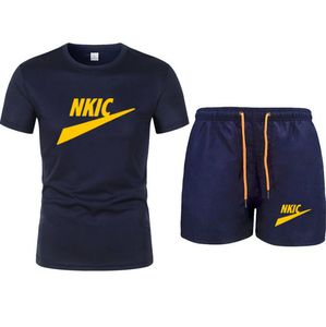 Men's Brand LOGO Tracksuits Summer Soccer Set Quick Dry Football Training Suit Short Sleeves Sportswear Kit Breathable