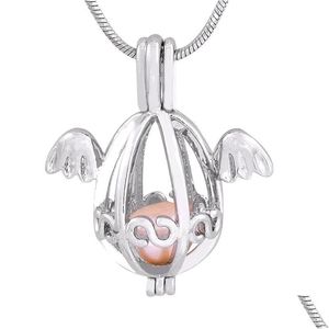 Pendant Necklaces Wholesale Of Sier Plated Angel Eggs Cage For Women Girls Birthday Gift Pack 5Pcs/Lot P156 Drop Delivery Jewelry Pen Dhopf