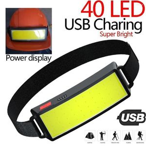 Headlamps Strong Power Cob Led Headlight Usb Rechargeable Headlamp Portable Waterproof Built-in Battery Night Running Head Lamp Light Spot