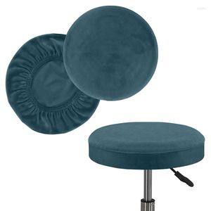 Chair Covers Stretch Bar Stool Super Soft Velvet Round Cover Dining Room Cushion For Dentist Hair Salon