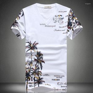 남성용 T 셔츠 코코넛 트리 문자 패턴 3D 프린트 패션 럭셔리 짧은 슬리브 셔츠 여름 2023 품질면 편안한 menm-5xl