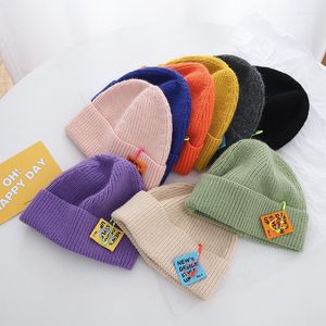 Beanies Beanie/Kafatası Kapakları Çocuk Sonbahar ve Kış Örme Meyve Küçük Dairy Bebek Sıcak Erkek Kız Kızlar Kavun Deri Şapka Şeker Şeker Renk Yün