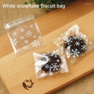 Decorações de Natal 100pcs bolso de doce leite jujube snowflake biscuit pastelaria sobremesa infantil