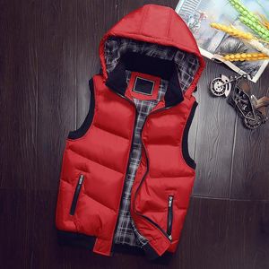 Gilet da uomo ZOGAA Casual Parka Gilet da uomo Gilet senza maniche imbottito in cotone Gilet invernale con cappuccio Spessore caldo Patchwork Slim