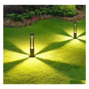 L￢mpadas de gramado LED Luz de jardim de estacionamento 10W Bollards AC85265V Alum￭nio ￠ prova d'￡gua Lampo de l￢mpada de parto luz de entrega Luzes iluminadas Dh3pw