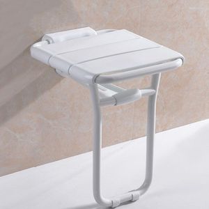 Bath Accessory Set 8905 Wall Mounted Stool Stainless Steel PVC Plastic Bathroom Foldable Bench F Olding Shower Chair Seat