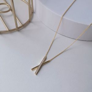 Smycken guld korshänge halsband halsband set överlappande diamanter armband designer kvinnor män par mode bröllop fest tacksägelse Alla hjärtans dag gåva