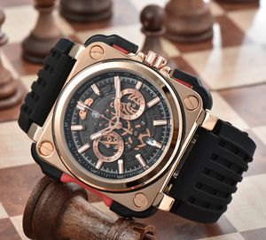 New Bell Watchs Global Limited Edition Business Hronograph Ross Luxury Date Fashion Casual Quartz Men's Watch BB01