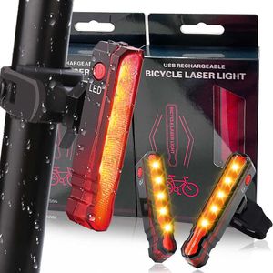 Luzes à prova d'água 5 LED Bike lanterna traseira Bicicleta traseira 3 Modos Aviso de segurança da bateria embutido MTB Lâmpada noturna 0202